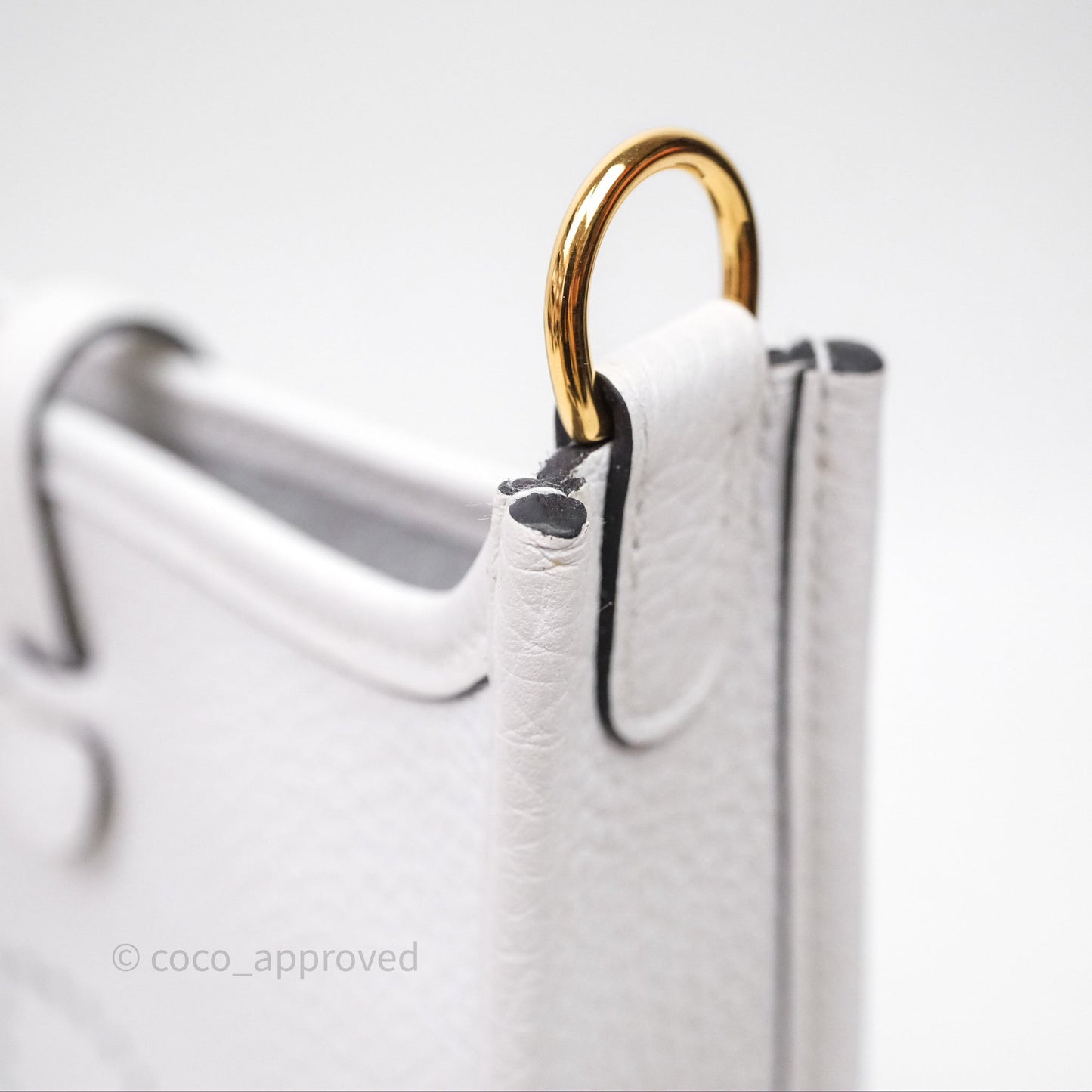 Hermès Mini Evelyne 16 New White 0U Clemence Gold Hardware