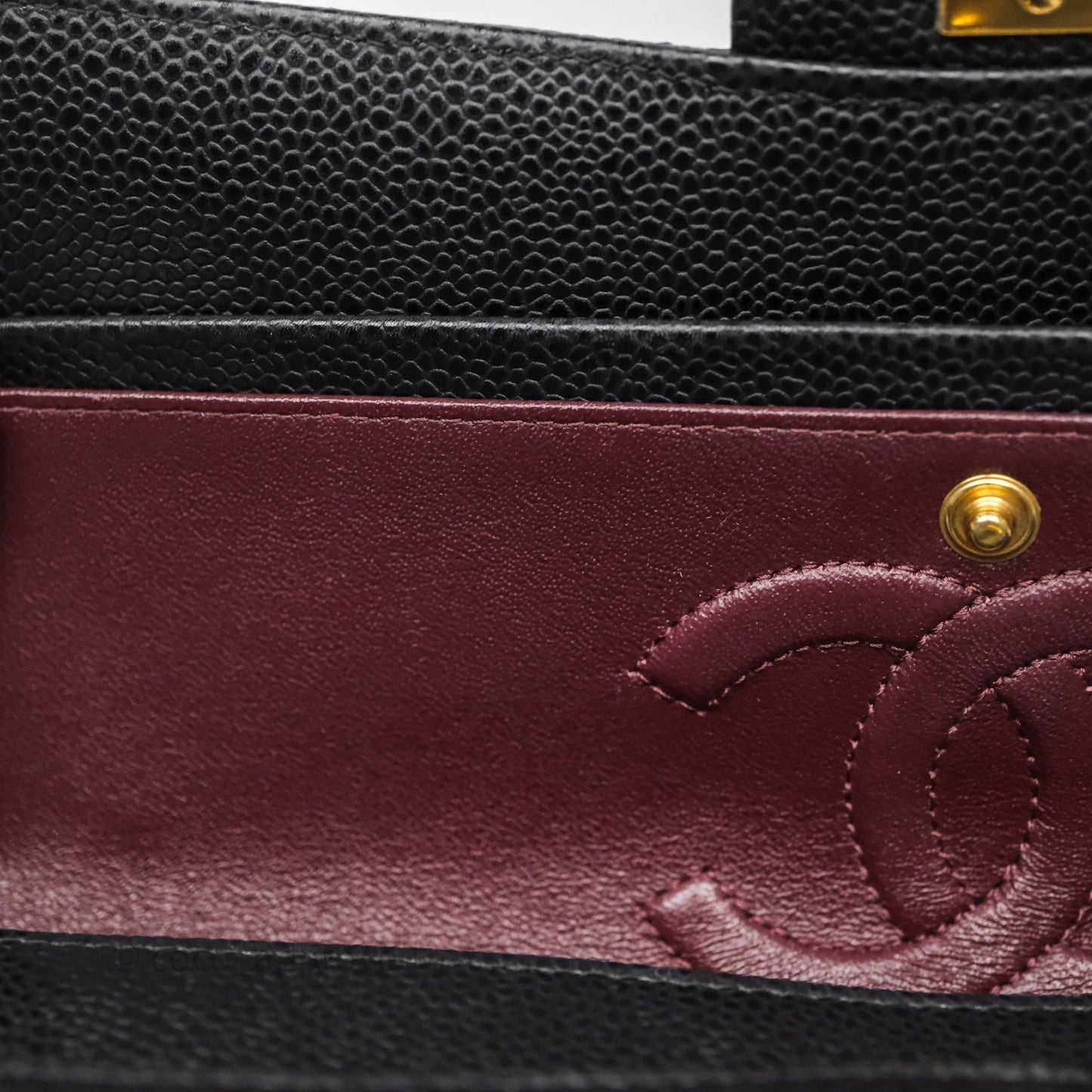 Chanel Classic M/L Medium Flap Quilted Black Caviar Gold Hardware
