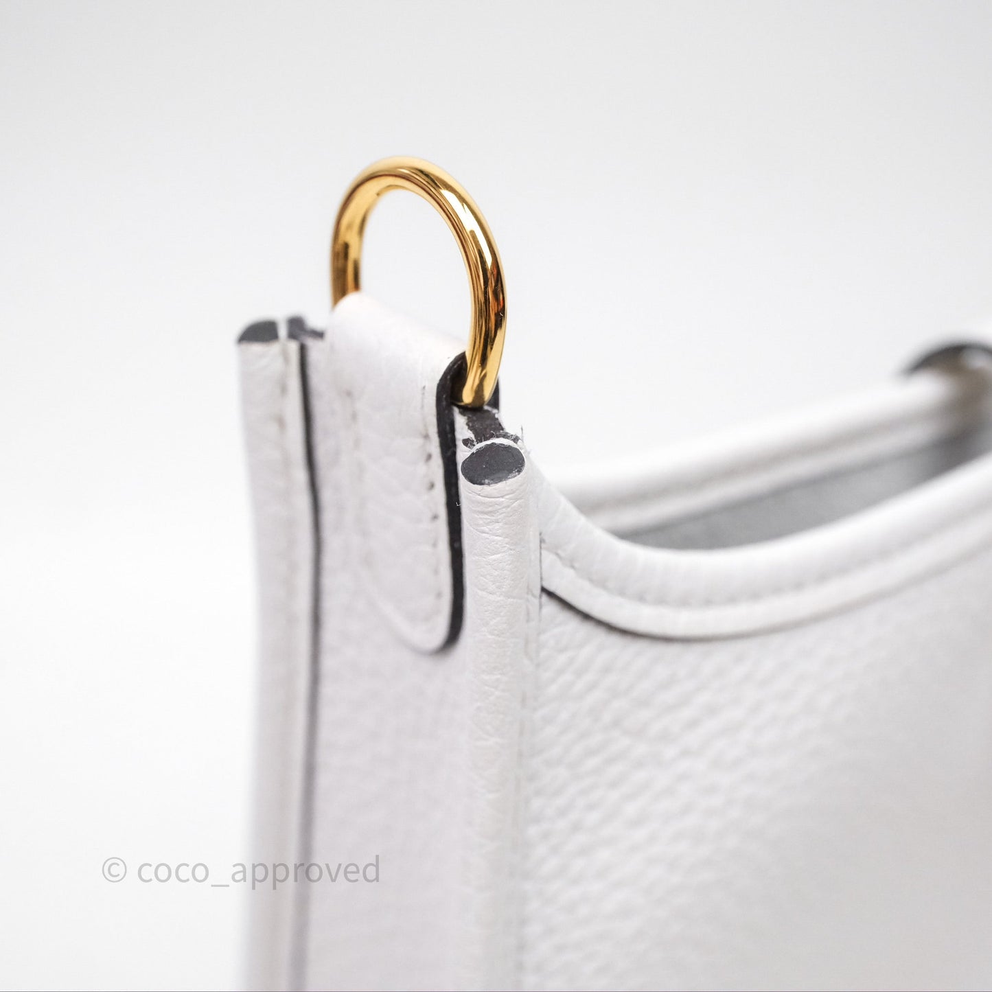 Hermès Mini Evelyne 16 New White 0U Clemence Gold Hardware