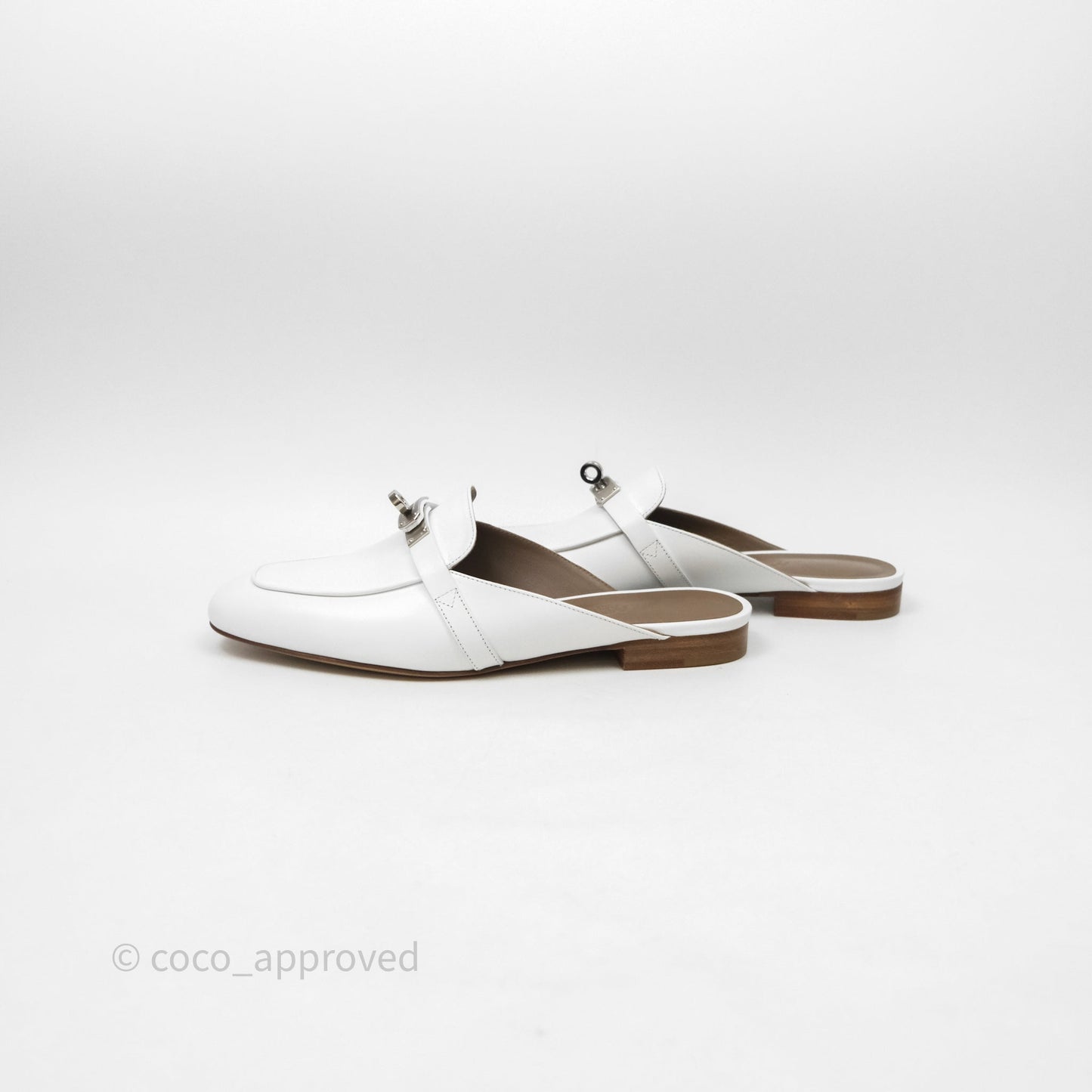 Hermès Oz Mule Blanc Palladium Hardware Size 37