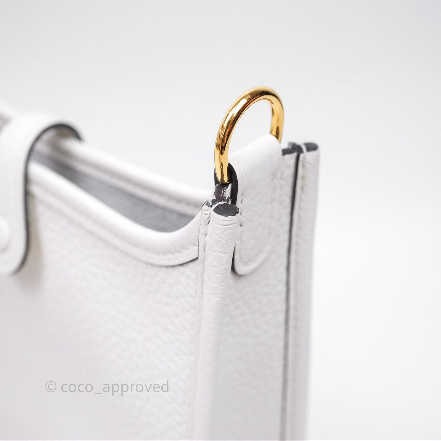 Hermès Mini Evelyne 16 New White 0U Clemence Gold Hardware