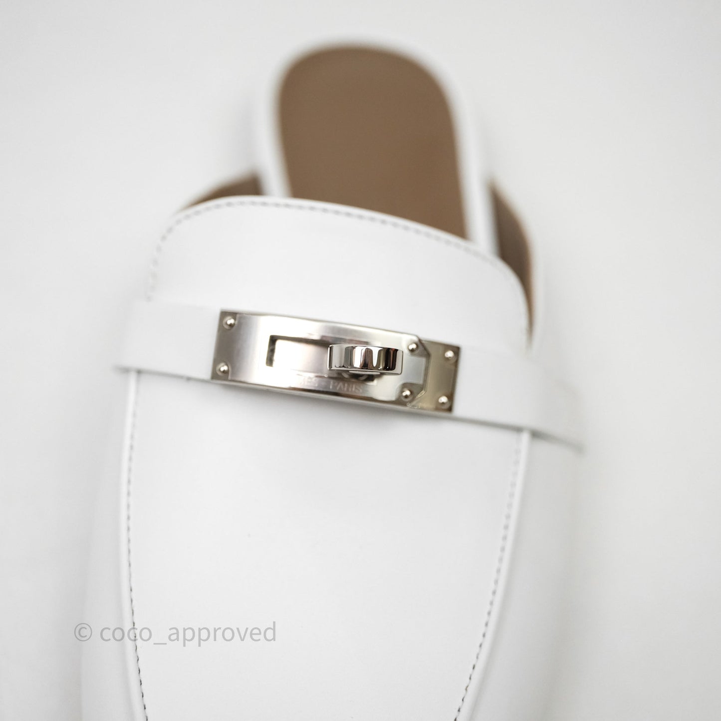 Hermès Oz Mule Blanc Palladium Hardware Size 37