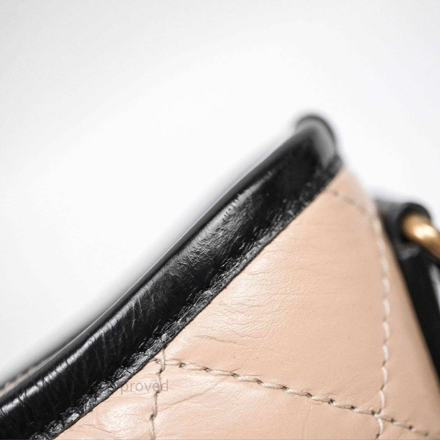 Chanel Small Gabrielle Hobo Quilted Black Beige Aged Calfskin
