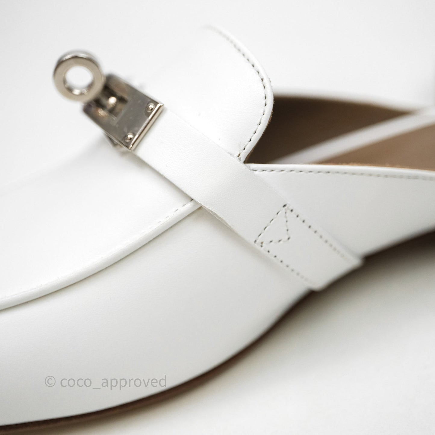 Hermès Oz Mule Blanc Palladium Hardware Size 37
