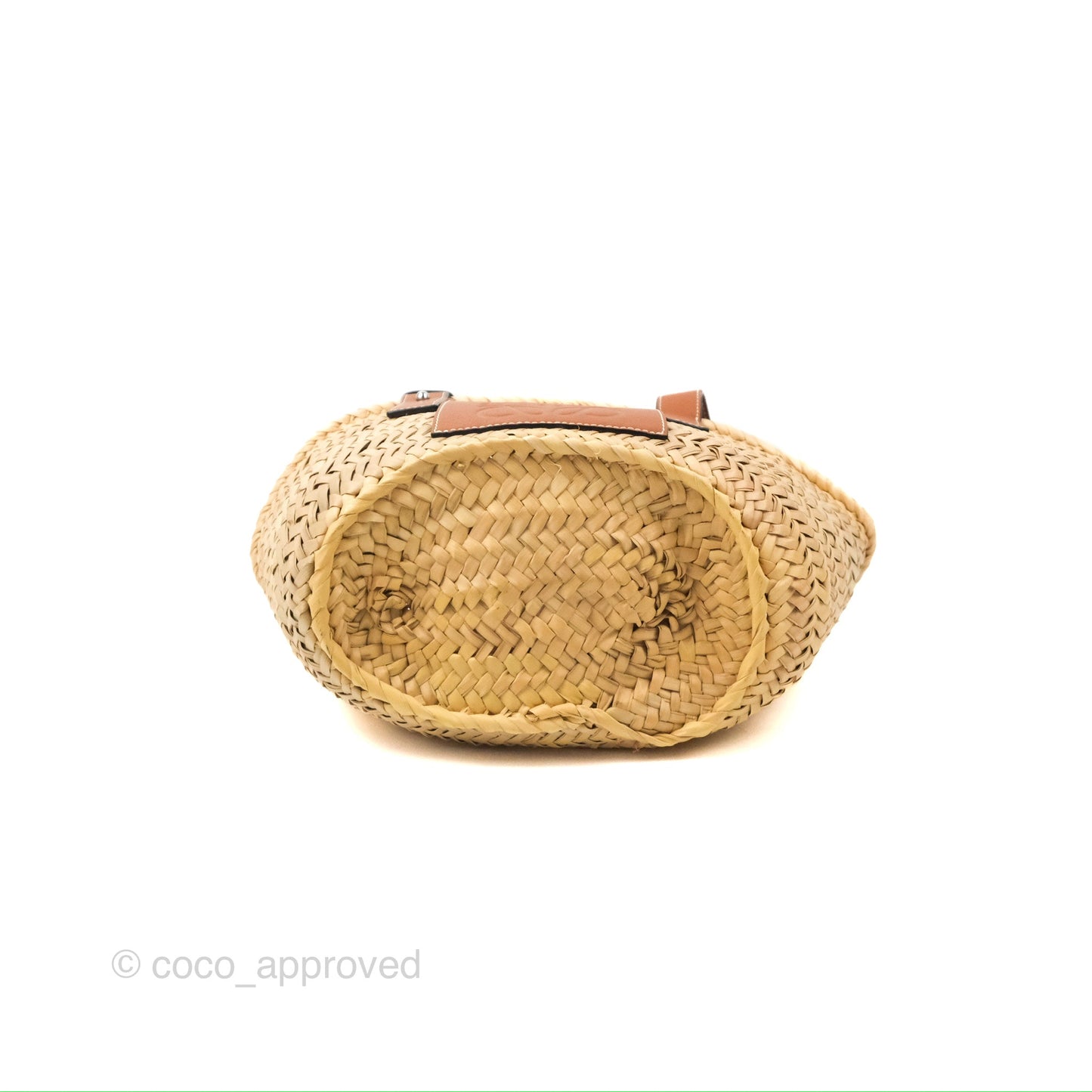 Loewe Small Basket Bag Natural Palm Leaf Tan Calfskin
