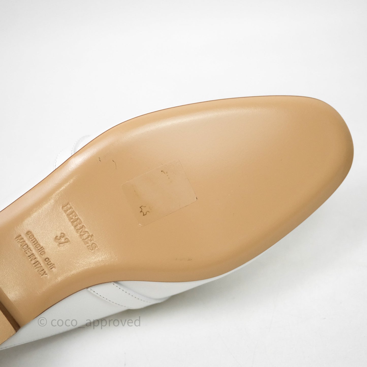 Hermès Oz Mule Blanc Palladium Hardware Size 37