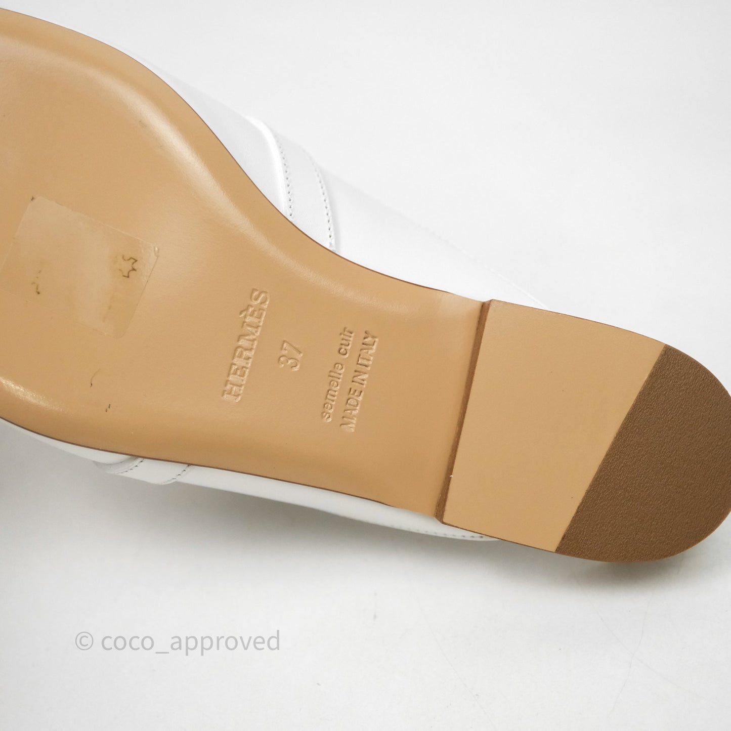 Hermès Oz Mule Blanc Palladium Hardware Size 37