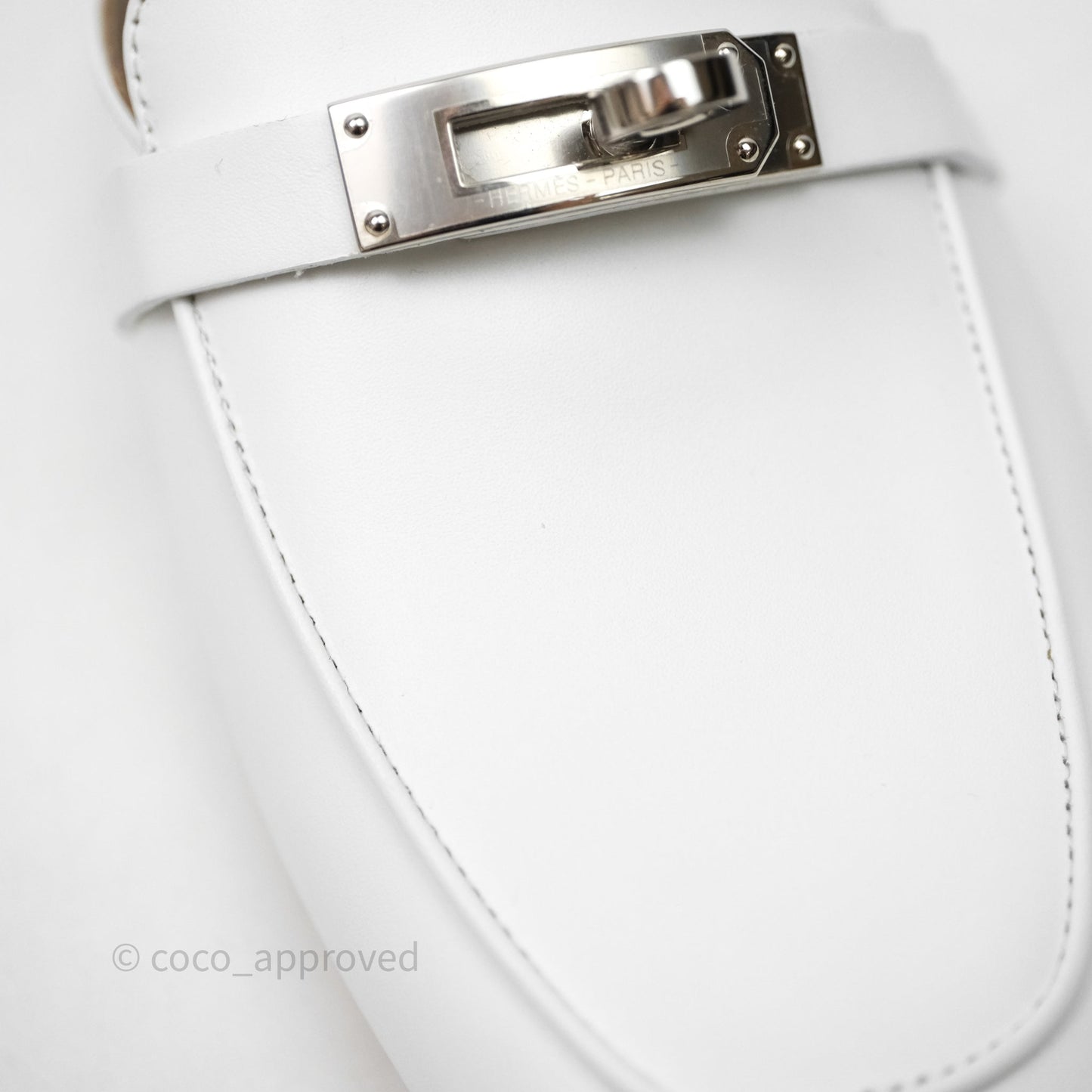 Hermès Oz Mule Blanc Palladium Hardware Size 37