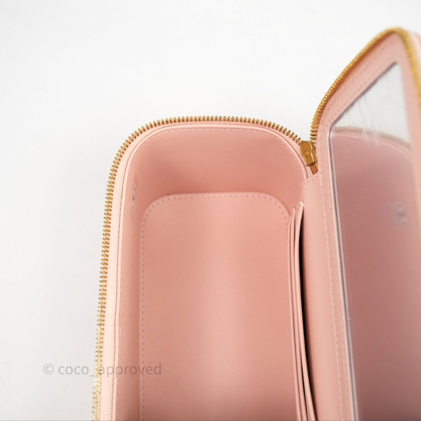 Chanel Vanity Rectangular Top Handle Pink Lambskin Gold Hardware