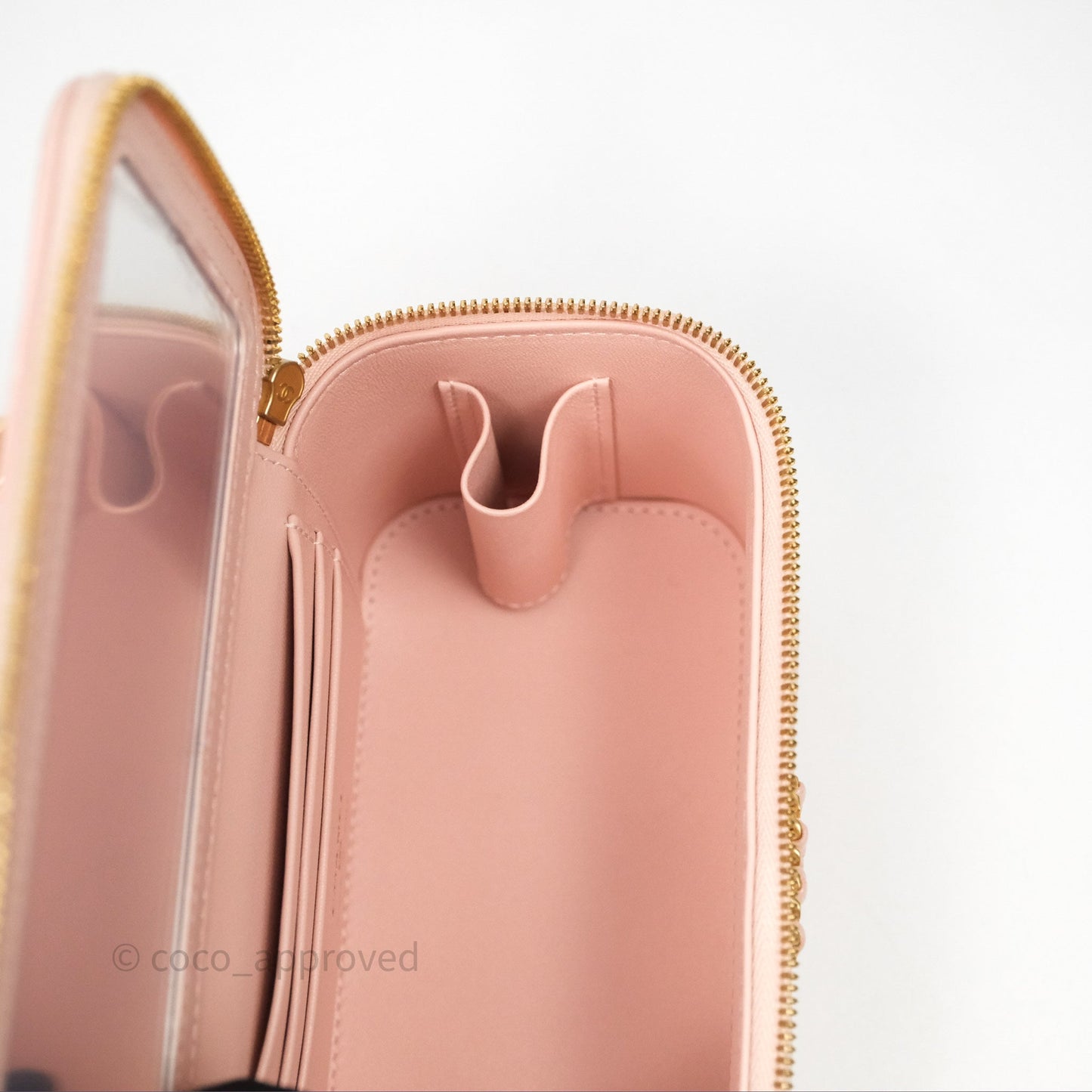 Chanel Vanity Rectangular Top Handle Pink Lambskin Gold Hardware