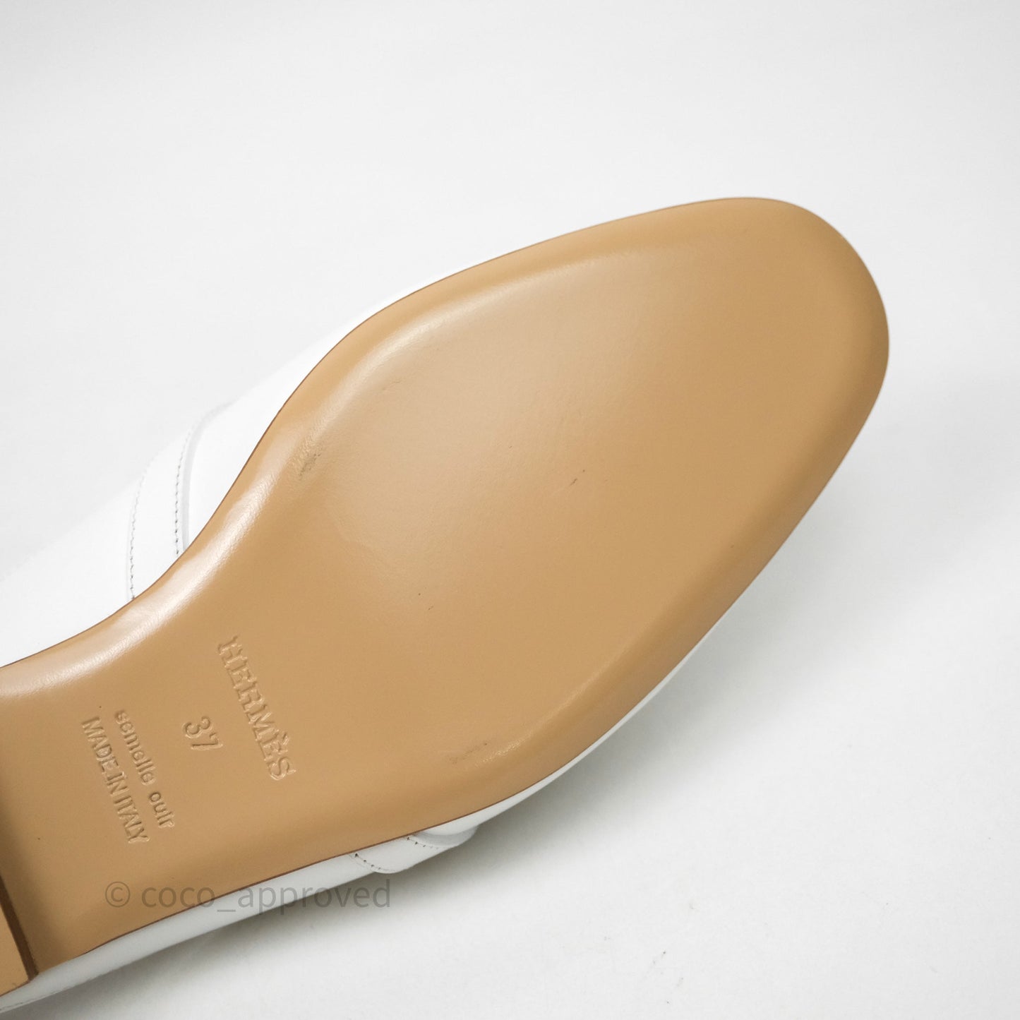 Hermès Oz Mule Blanc Palladium Hardware Size 37