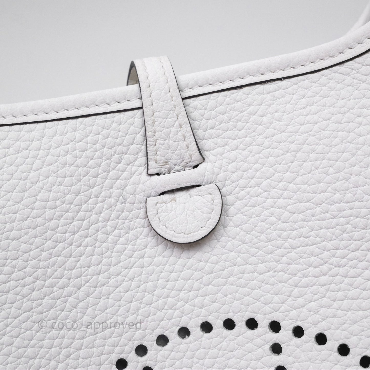 Hermès Mini Evelyne 16 New White 0U Clemence Gold Hardware