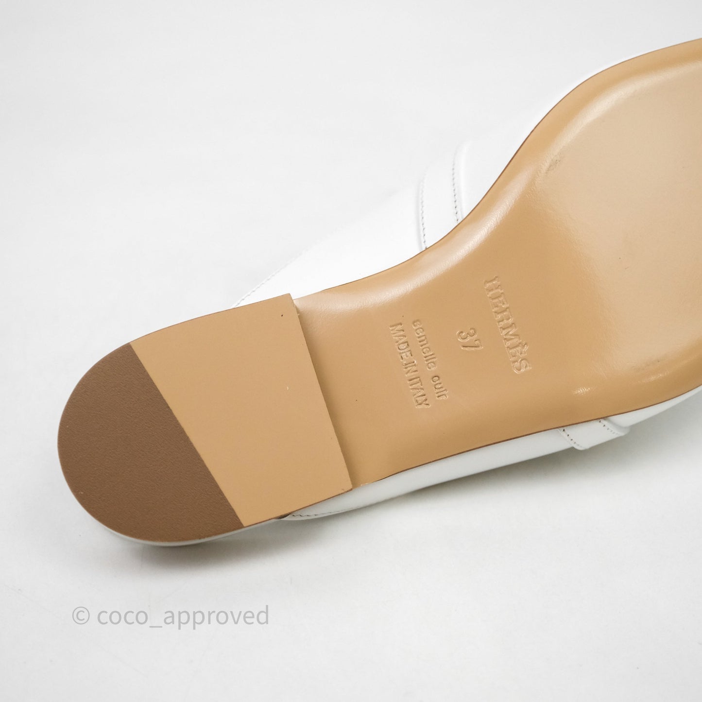 Hermès Oz Mule Blanc Palladium Hardware Size 37