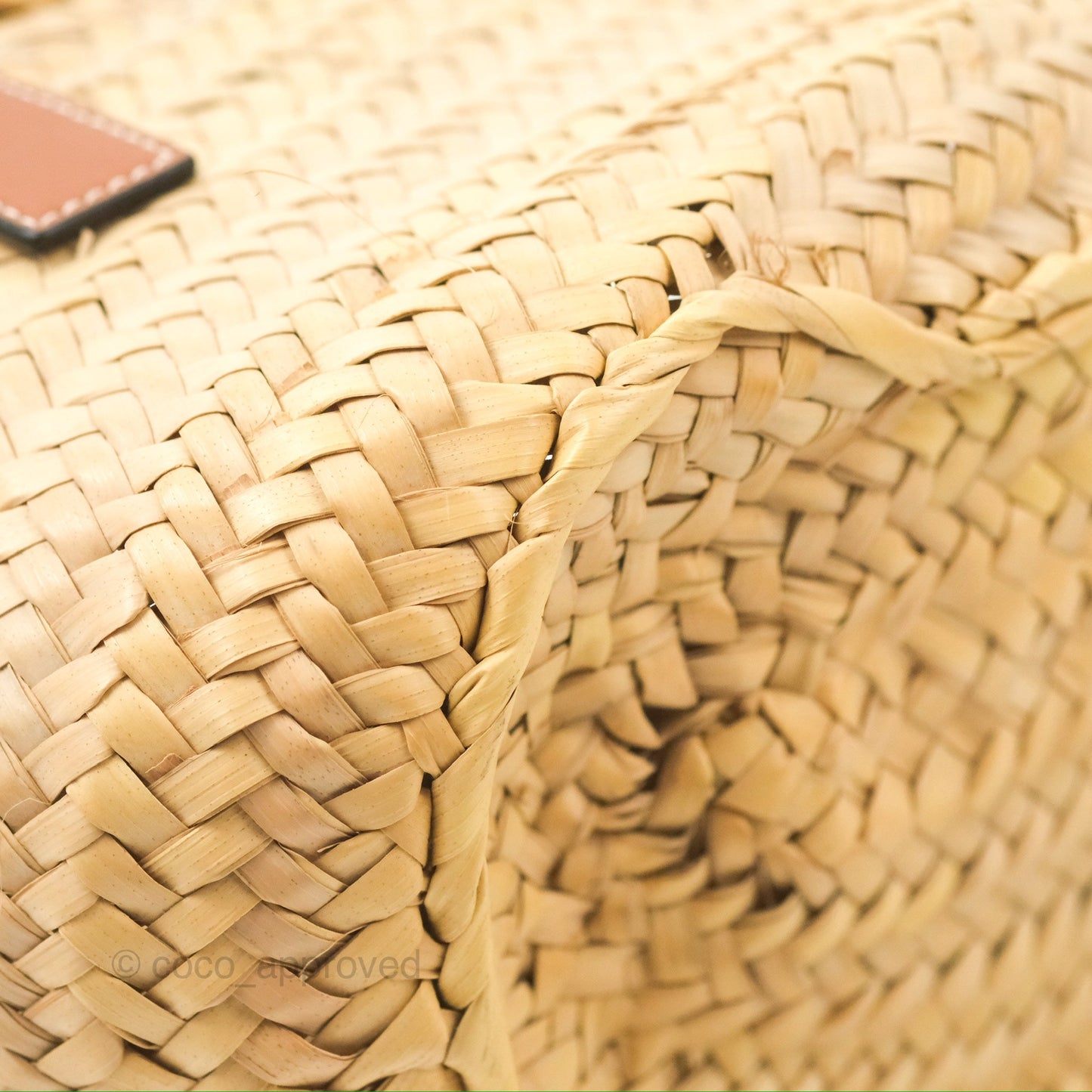 Loewe Small Basket Bag Natural Palm Leaf Tan Calfskin