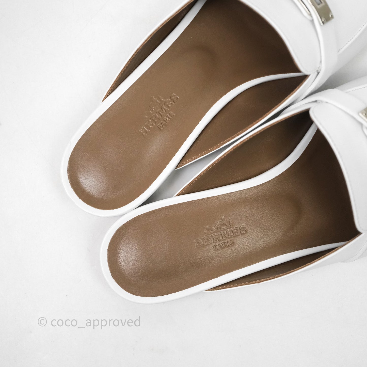 Hermès Oz Mule Blanc Palladium Hardware Size 37