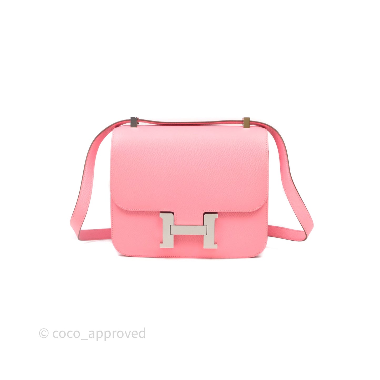 Hermès Constance 24 Rose Confetti Epsom Palladium Hardware