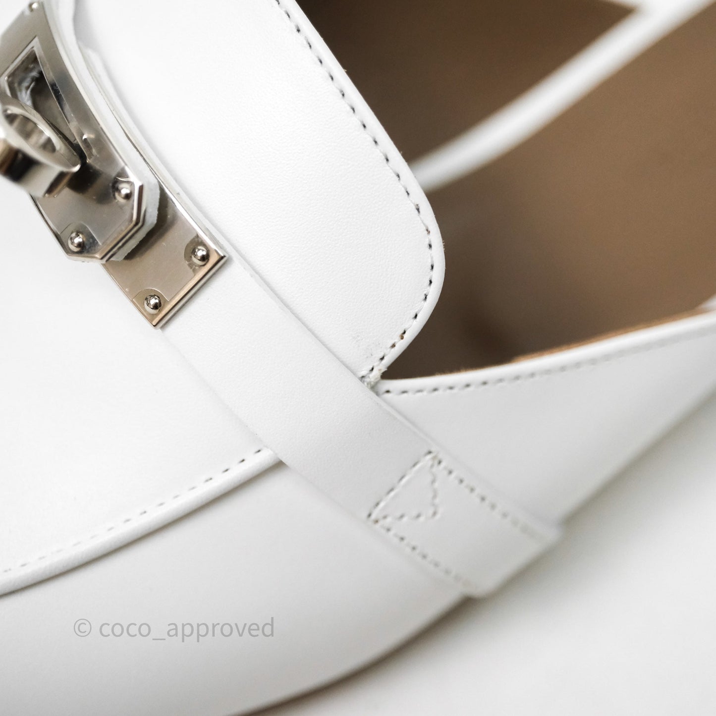 Hermès Oz Mule Blanc Palladium Hardware Size 37