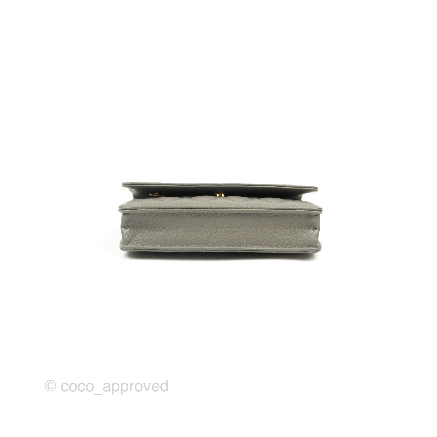 Chanel Quilted Classic Wallet on Chain WOC Grey Caviar Gold Hardware