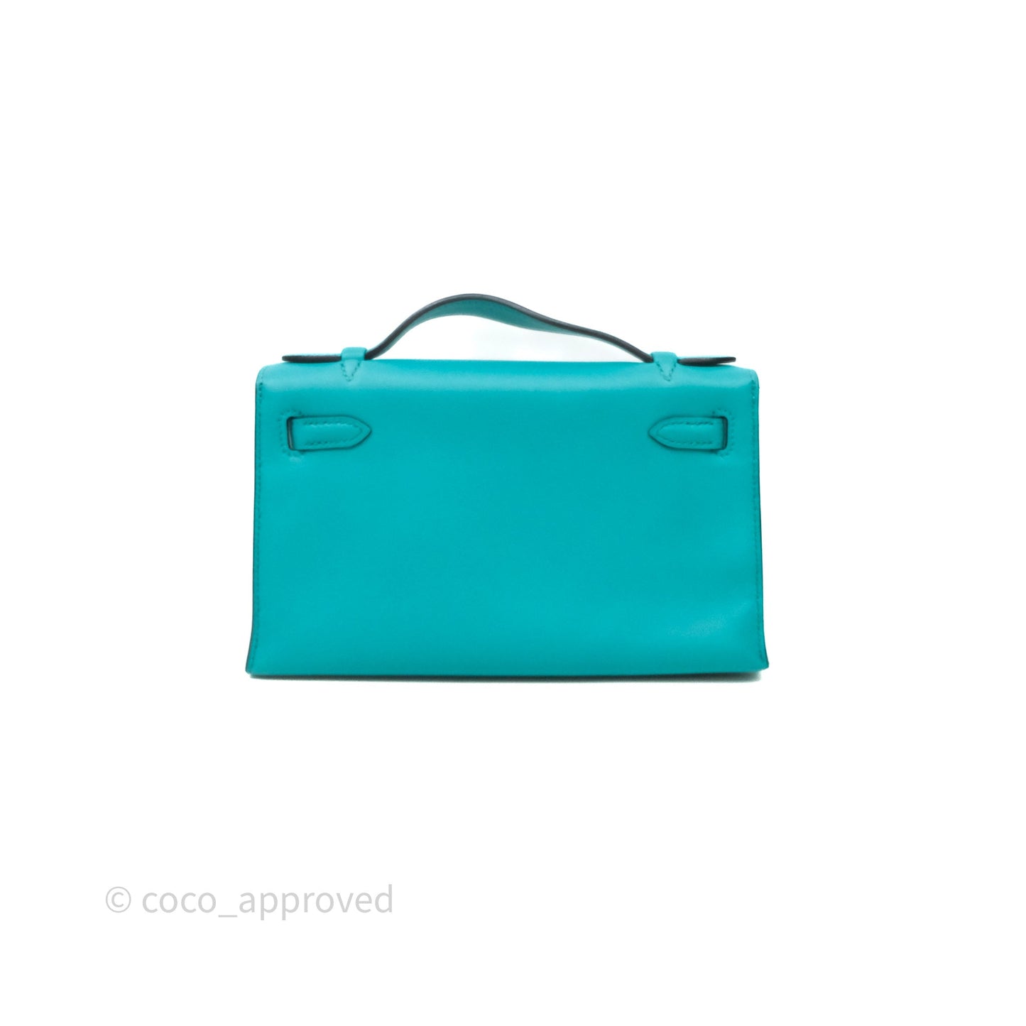 Hermès Kelly Pochette Bleu Paon 7F Gold Hardware