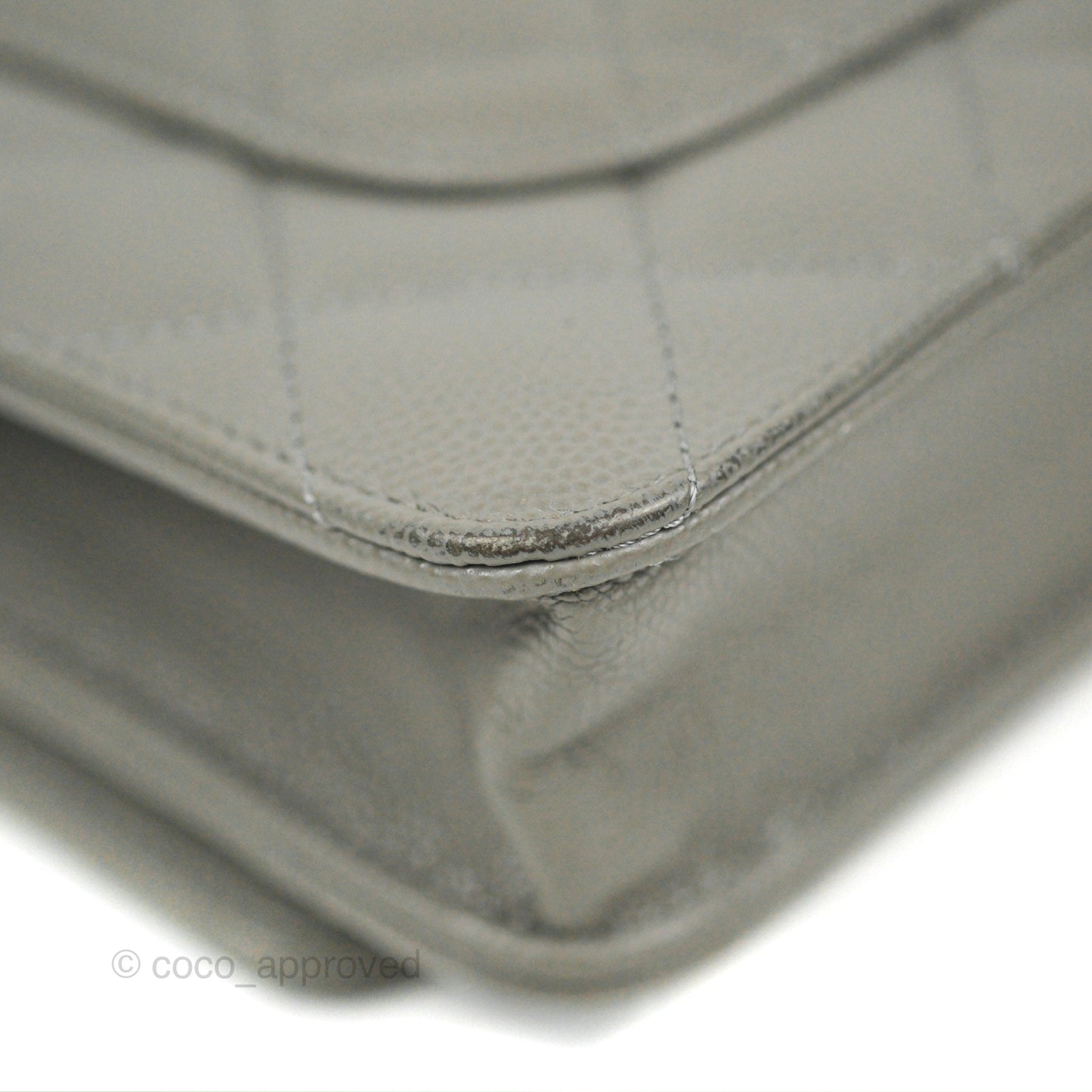 Chanel Quilted Classic Wallet on Chain WOC Grey Caviar Gold Hardware