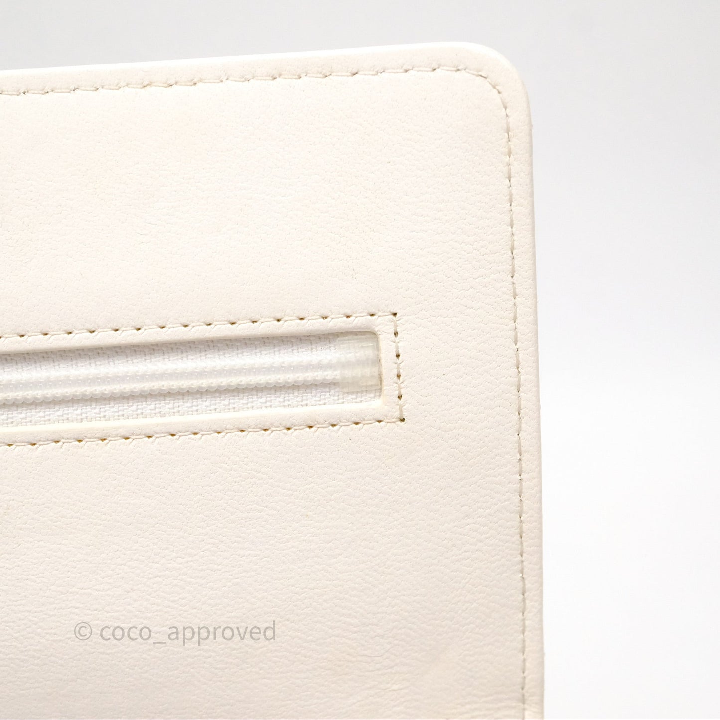 Chanel Quilted Pearl Crush Wallet on Chain WOC Ivory White Lambskin Aged Gold Hardware