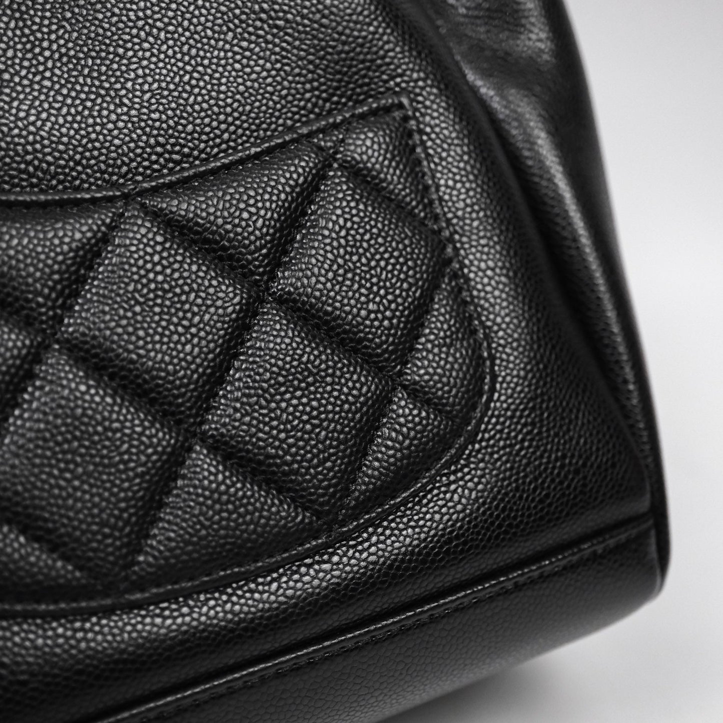 Chanel Business Affinity Drawstring Bucket Bag Black Caviar Gold Hardware