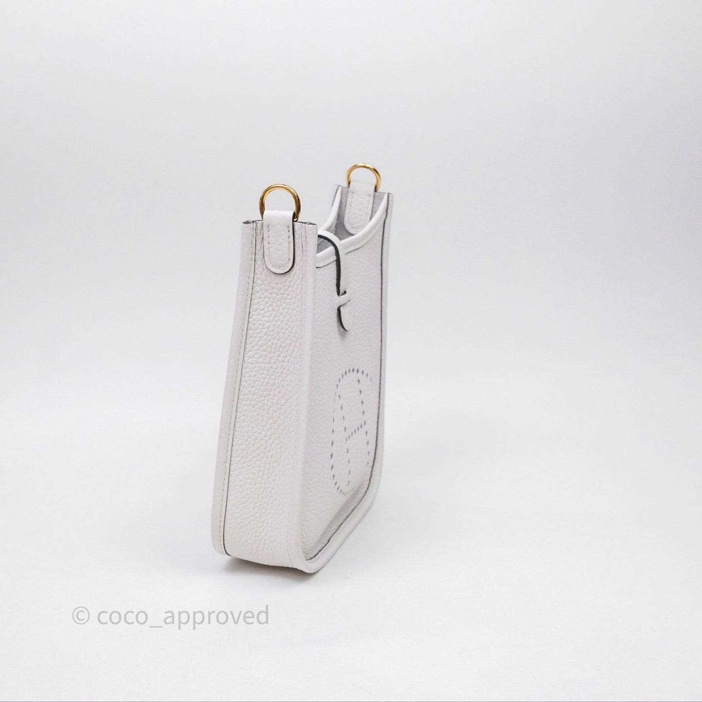 Hermès Mini Evelyne 16 New White 0U Clemence Gold Hardware