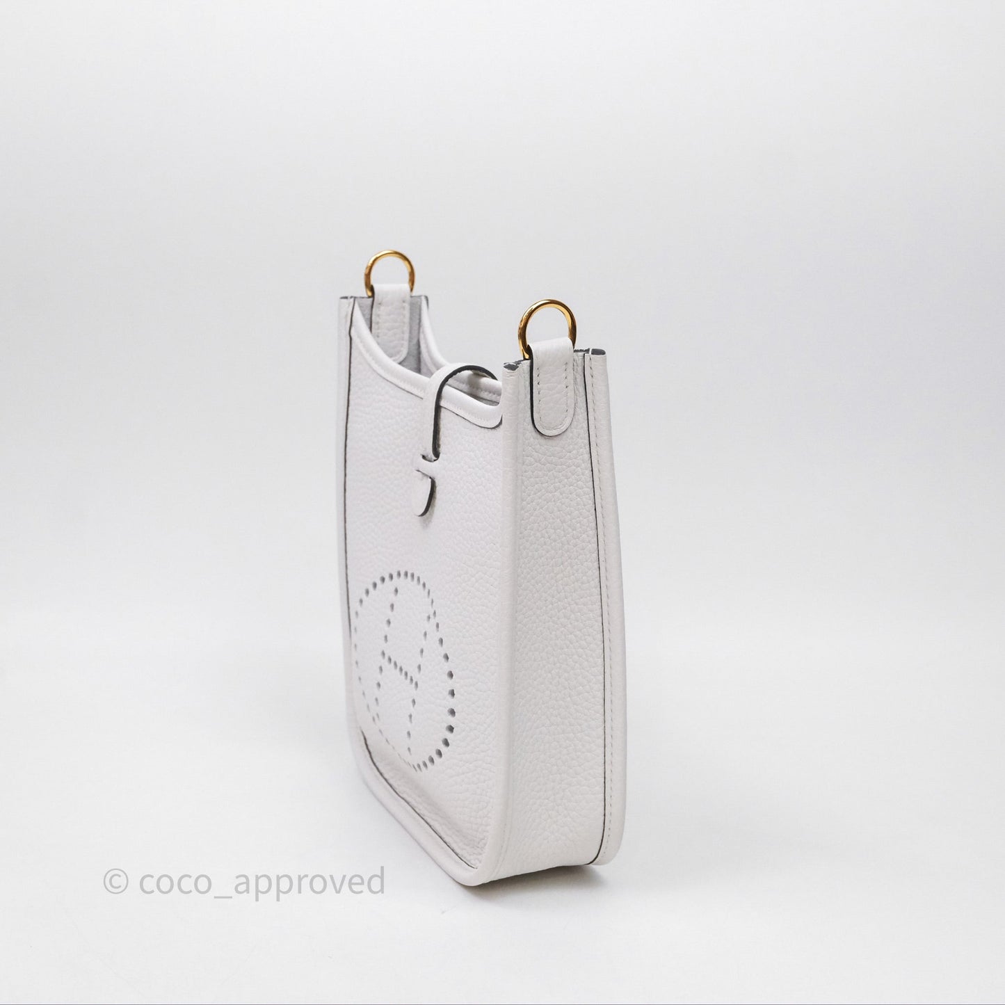 Hermès Mini Evelyne 16 New White 0U Clemence Gold Hardware