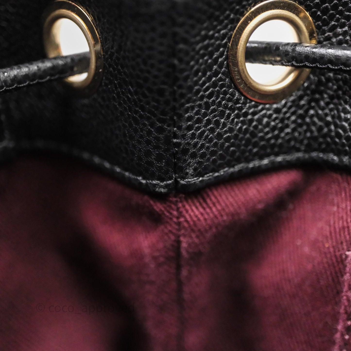Chanel Business Affinity Drawstring Bucket Bag Black Caviar Gold Hardware