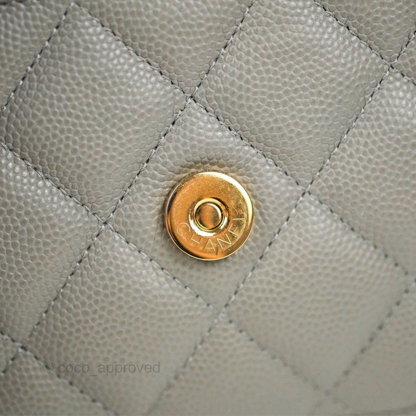 Chanel Quilted Classic Wallet on Chain WOC Grey Caviar Gold Hardware