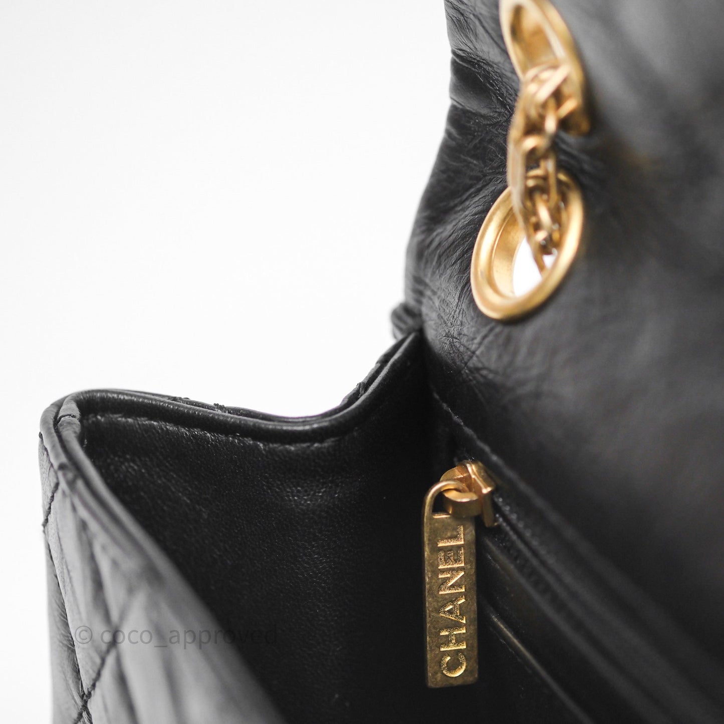 Chanel Mini Reissue 224 Quilted Black Aged Calfskin Aged Gold Hardware