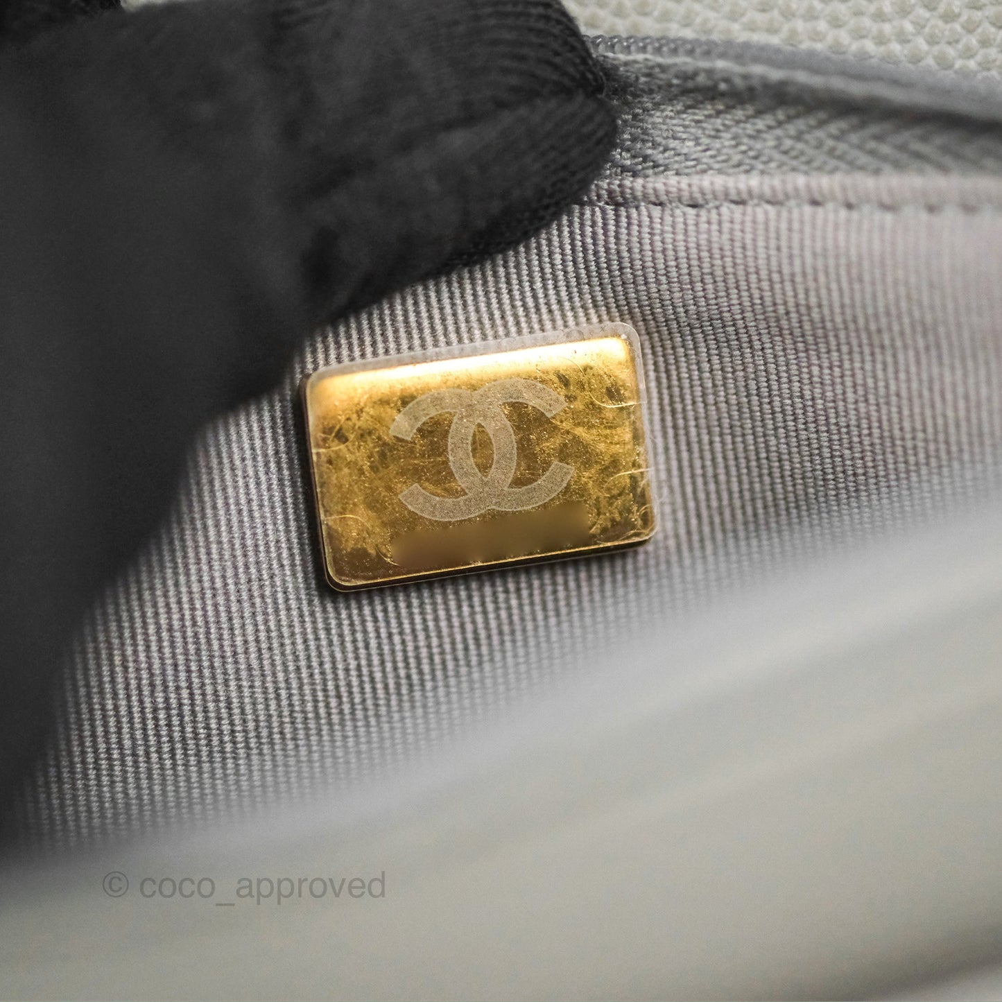 Chanel Quilted Classic Wallet on Chain WOC Grey Caviar Gold Hardware