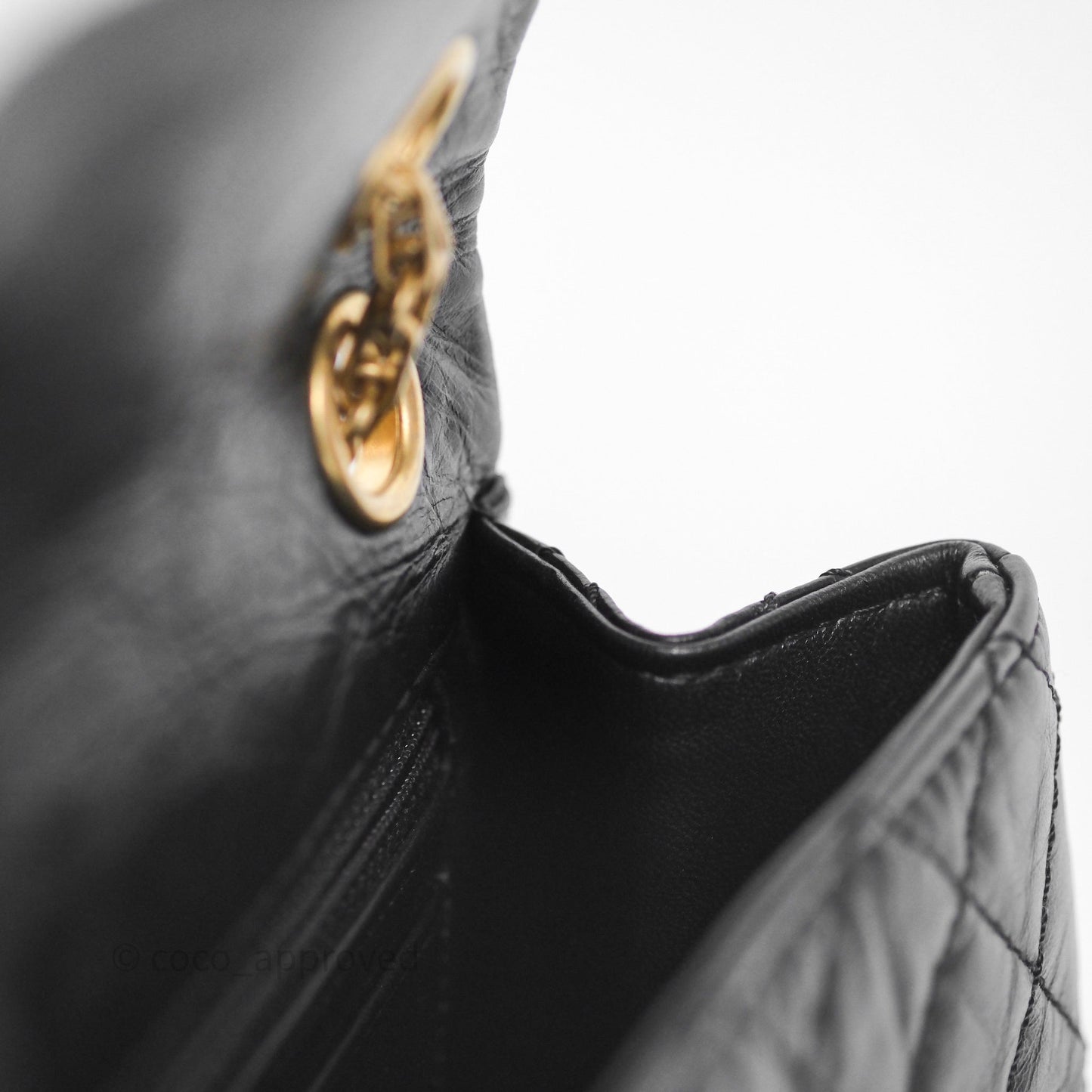 Chanel Mini Reissue 224 Quilted Black Aged Calfskin Aged Gold Hardware