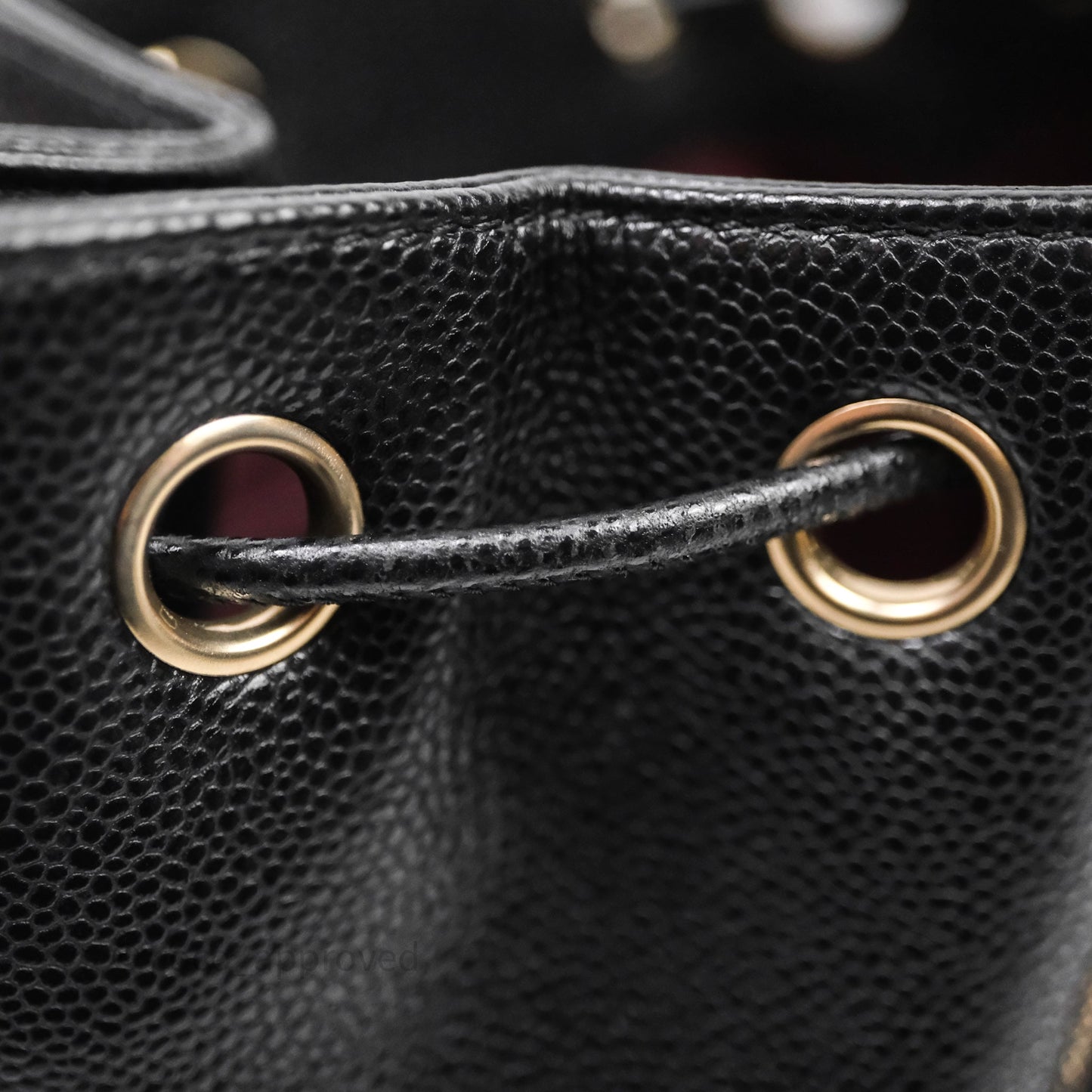 Chanel Business Affinity Drawstring Bucket Bag Black Caviar Gold Hardware