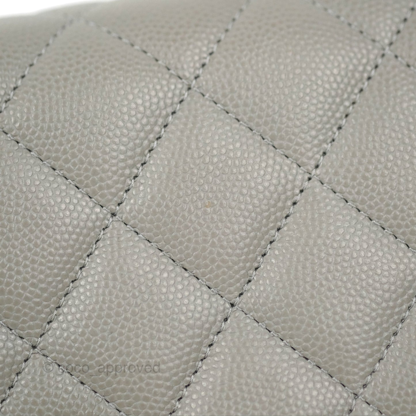 Chanel Quilted Classic Wallet on Chain WOC Grey Caviar Gold Hardware
