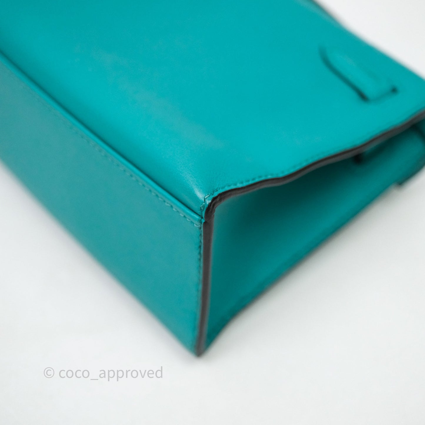 Hermès Kelly Pochette Bleu Paon 7F Gold Hardware