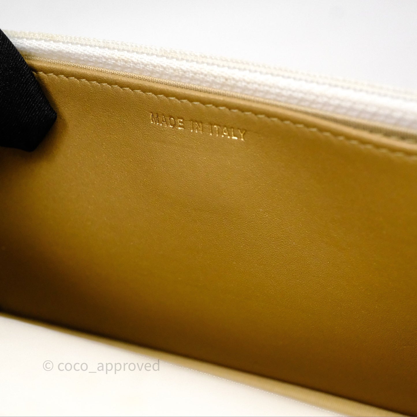 Chanel Quilted Pearl Crush Wallet on Chain WOC Ivory White Lambskin Aged Gold Hardware