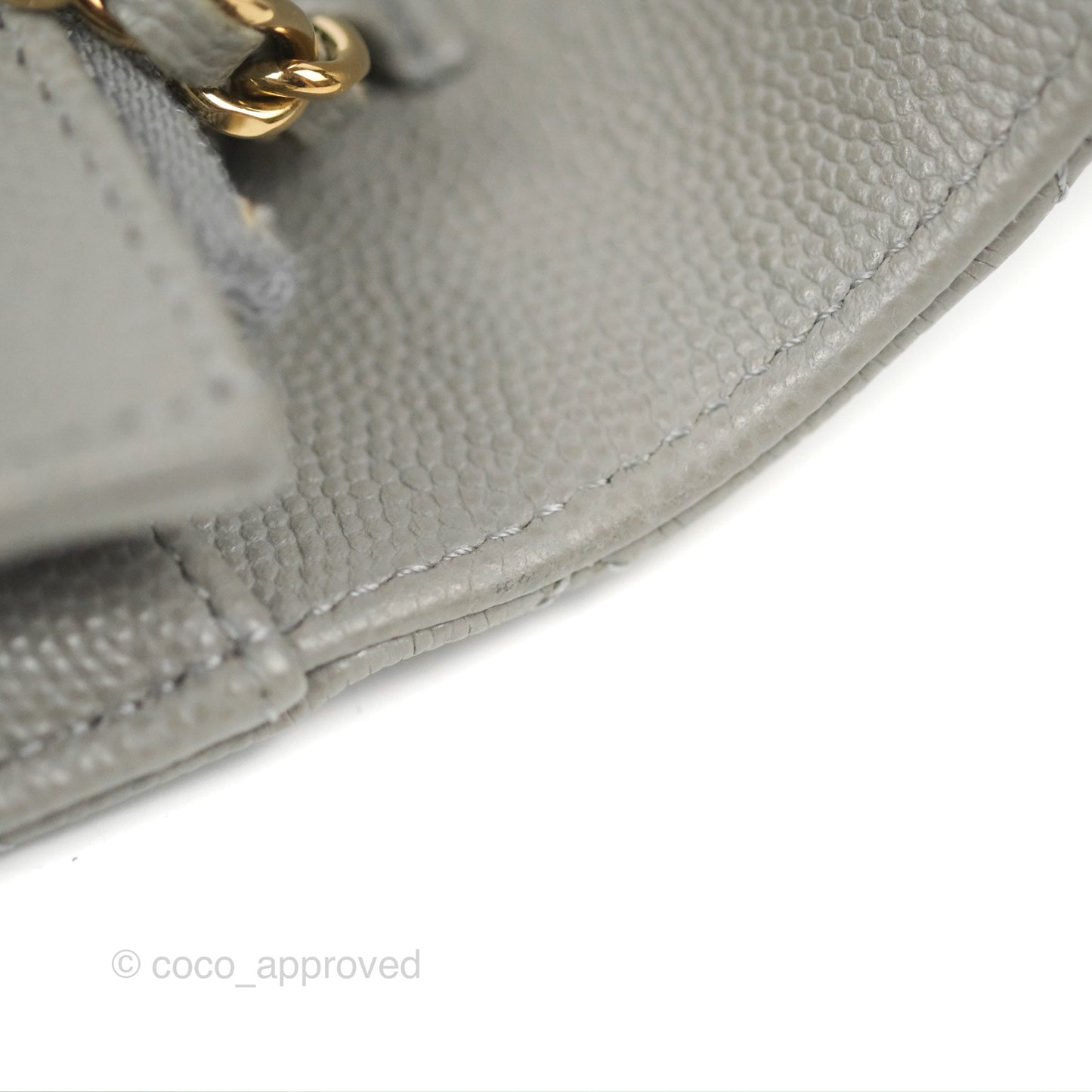 Chanel Quilted Classic Wallet on Chain WOC Grey Caviar Gold Hardware