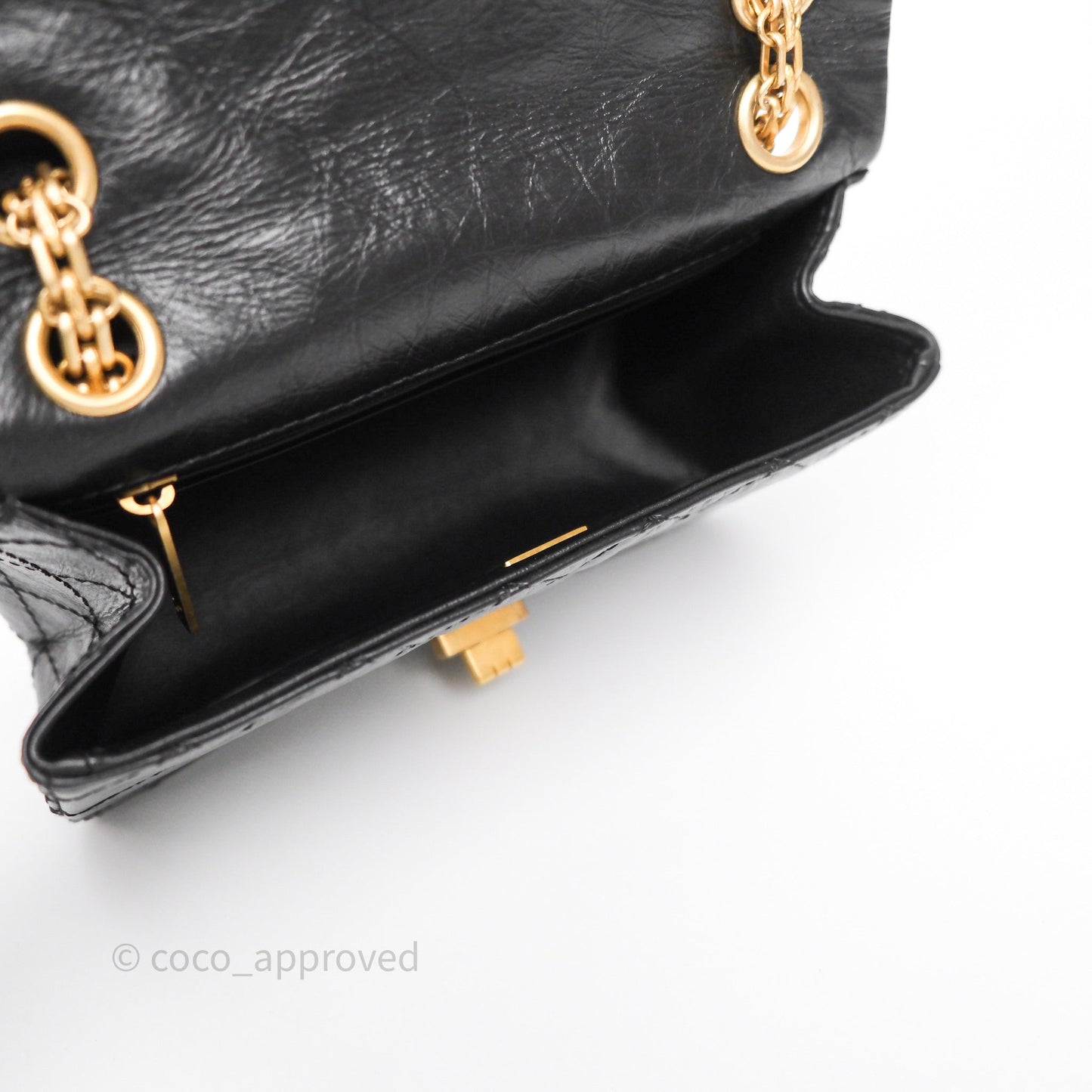 Chanel Mini Reissue 224 Quilted Black Aged Calfskin Aged Gold Hardware