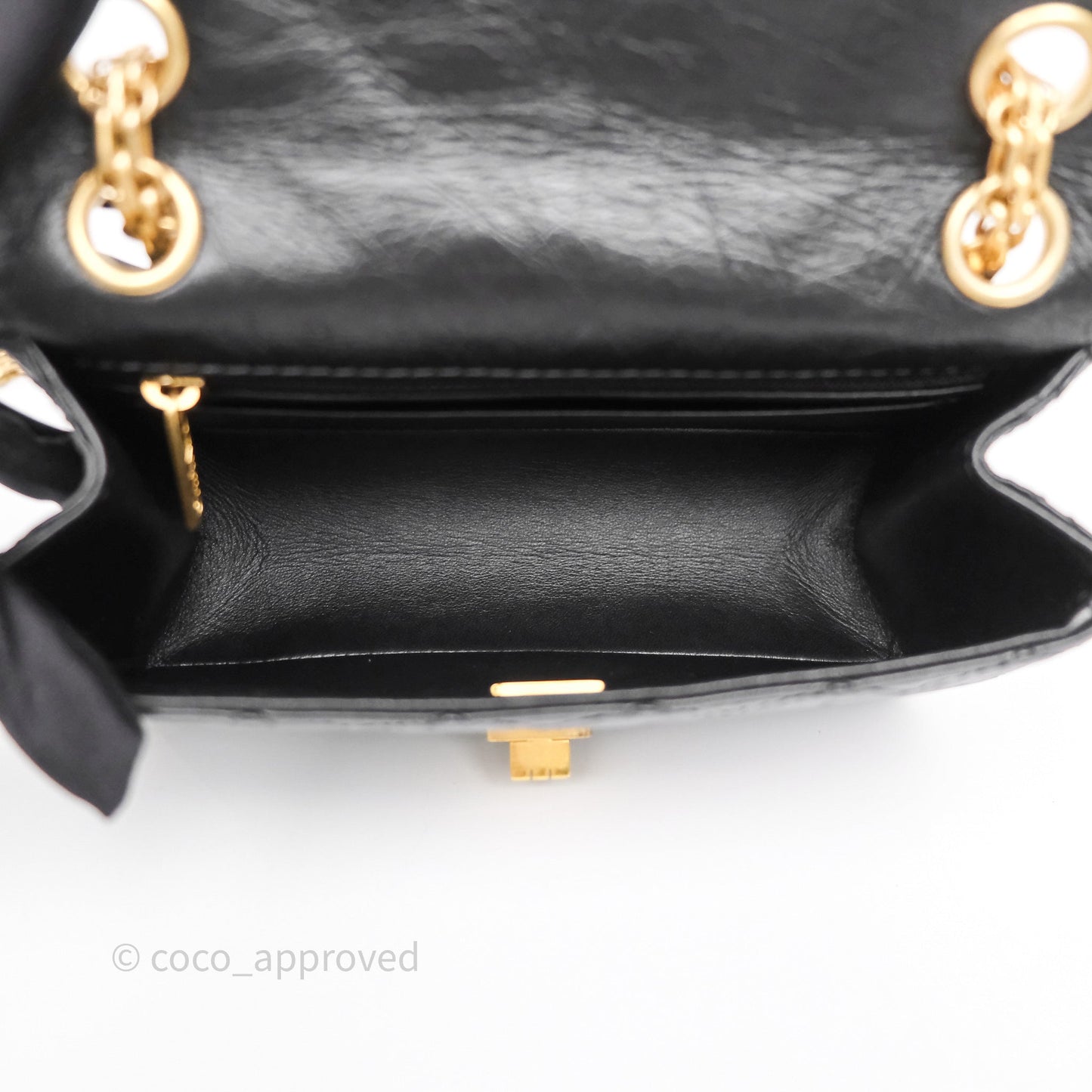 Chanel Mini Reissue 224 Quilted Black Aged Calfskin Aged Gold Hardware