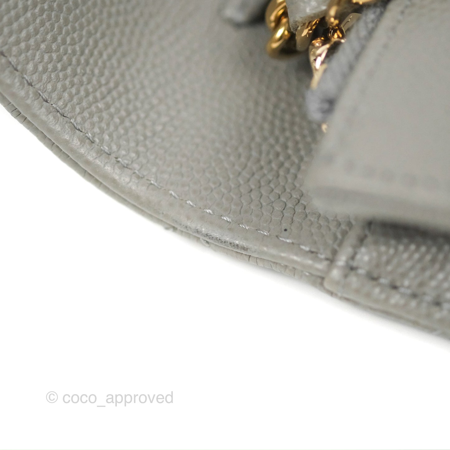 Chanel Quilted Classic Wallet on Chain WOC Grey Caviar Gold Hardware