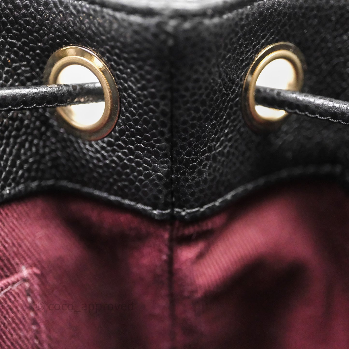 Chanel Business Affinity Drawstring Bucket Bag Black Caviar Gold Hardware