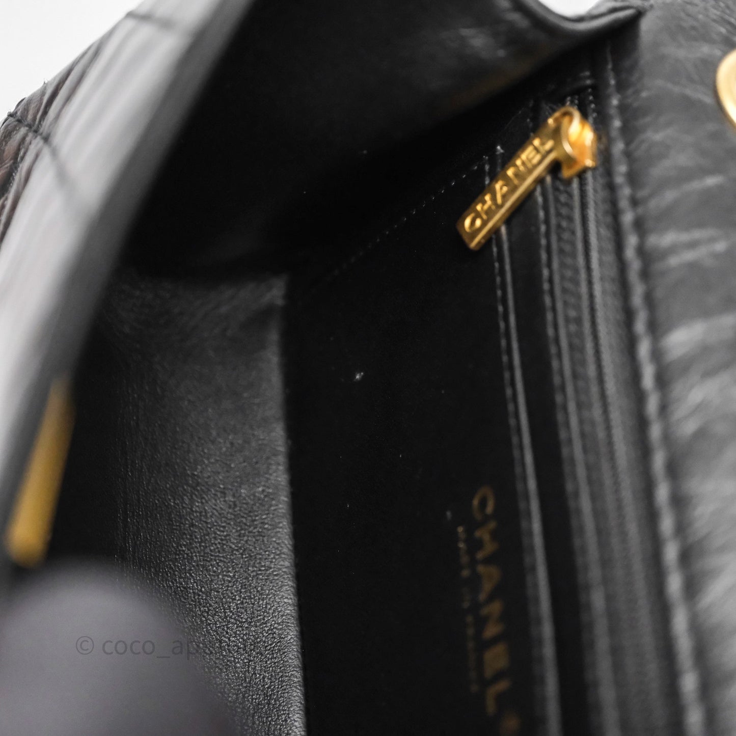 Chanel Mini Reissue 224 Quilted Black Aged Calfskin Aged Gold Hardware