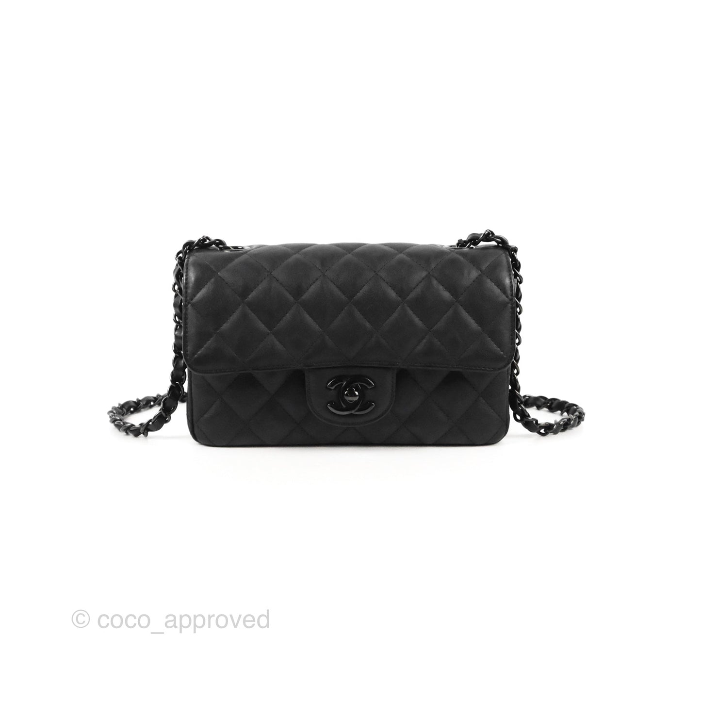 Chanel Quilted Mini Rectangular Flap So Black Crumpled Calfskin