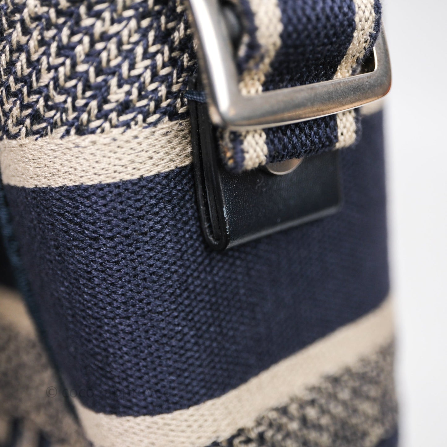 Christian Dior Medium DiorCamp Messenger Bag Oblique Embroidery Blue
