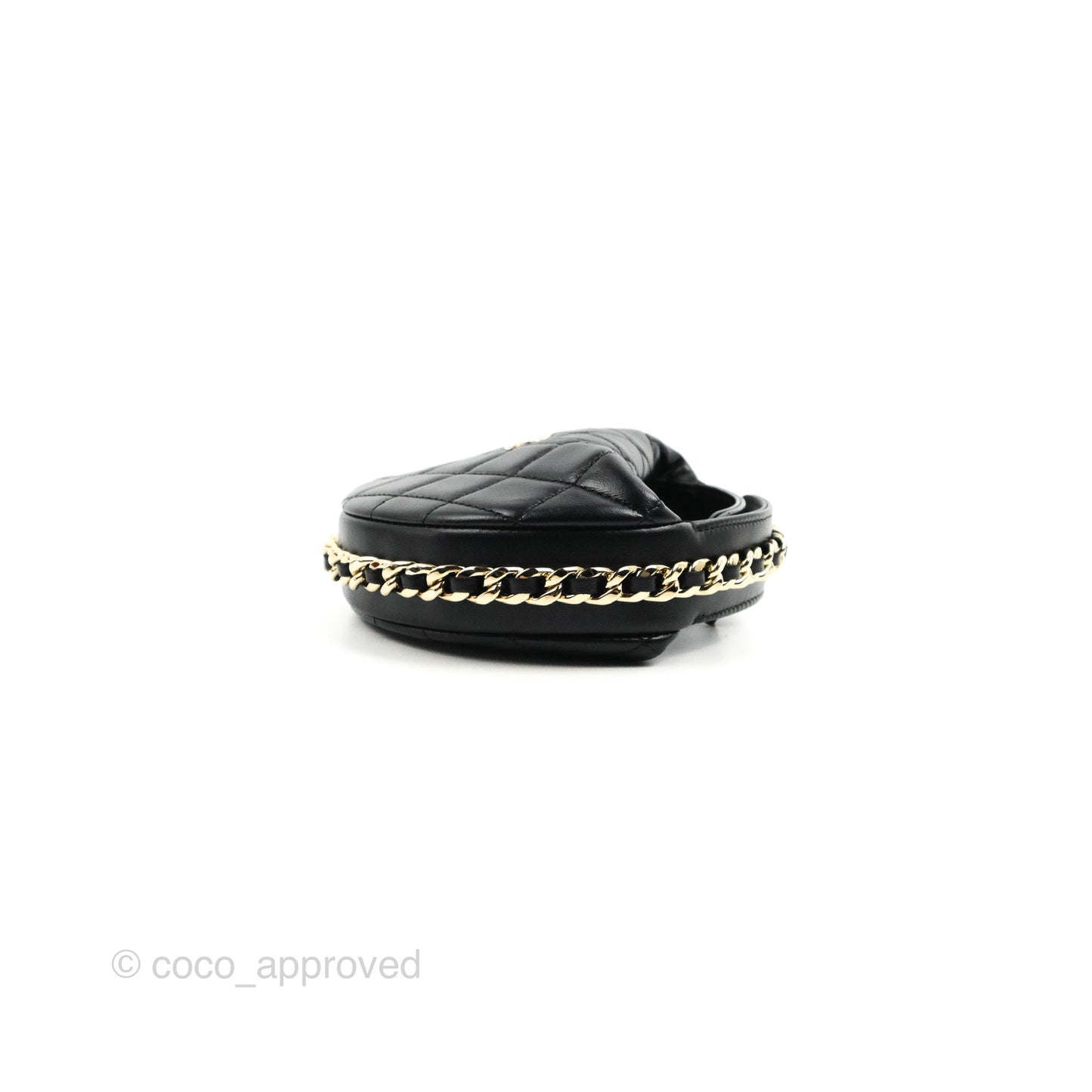 Chanel Quilted Chain Around Pouch Black Lambskin