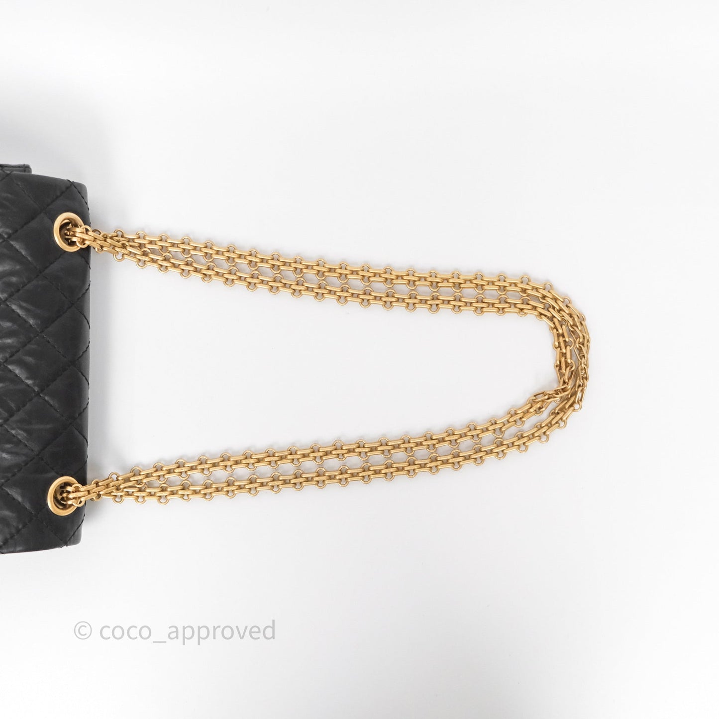 Chanel Mini Reissue 224 Quilted Black Aged Calfskin Aged Gold Hardware
