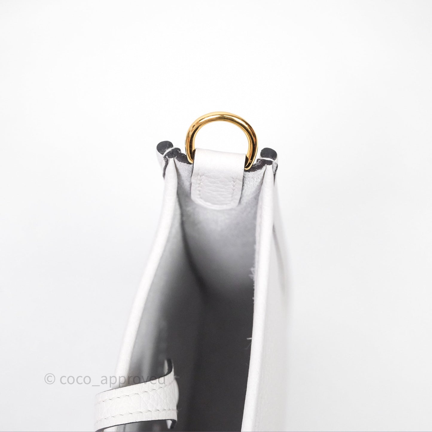 Hermès Mini Evelyne 16 New White 0U Clemence Gold Hardware