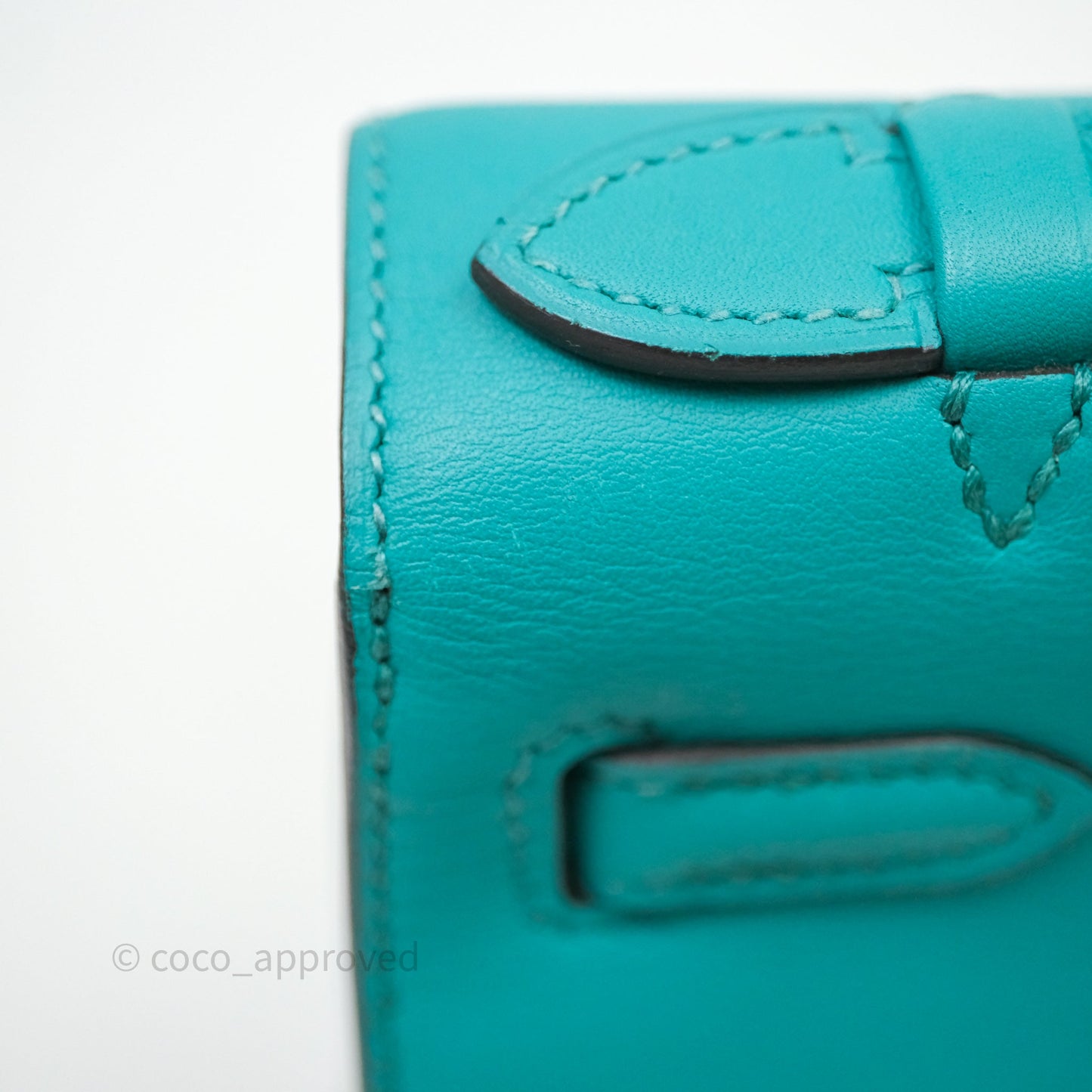 Hermès Kelly Pochette Bleu Paon 7F Gold Hardware