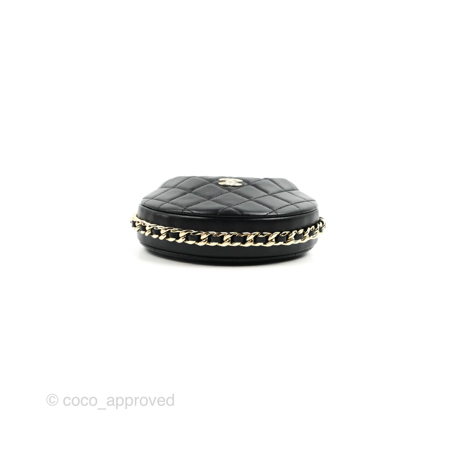 Chanel Quilted Chain Around Pouch Black Lambskin